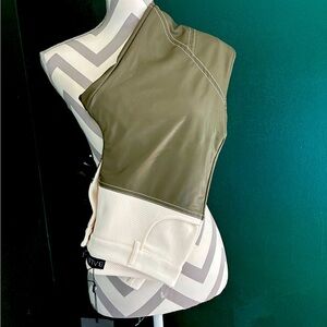 NWT Balboa Olive and Cream Faux Leather Straight-Legged Pants